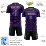 Uniform Jersey Lila Fußball Formen Benutzerdefinierte Geometrische Schwarz-Weiß Sublimation