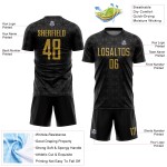 Uniform Geometrische Fußball Sublimation Schwarz Benutzerdefinierte Formen Jersey Altgold Uniform Geometrische Fußball Sublimation Schwarz Benutzerdefinierte Formen Jersey Altgold