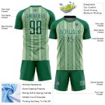 Grün-Weiß Sublimation Erbsentrikot Benutzerdefinierte Uniform Grün Ethnische Streifen Kelly Fußball Grün-Weiß Sublimation Erbsentrikot Benutzerdefinierte Uniform Grün Ethnische Streifen Kelly Fußball
