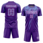 Lila Blau-Rosa Sublimation Jersey Uniform Custom Fußball Licht