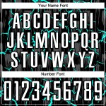 Trikotuniform Weiß-Aqua Benutzerdefinierte Fußballsublimation Schwarzer Blitz Trikotuniform Weiß-Aqua Benutzerdefinierte Fußballsublimation Schwarzer Blitz