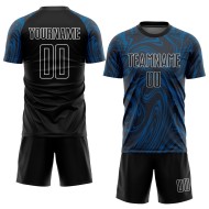 Benutzerdefinierte Uniform Schwarz-Weiß Jersey Royal Sublimation Fußball