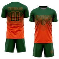 Benutzerdefinierte Fußball Sublimation Uniform Orange Jersey Grün