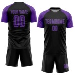 Uniform Fußball Lila Trikot Schwarz Benutzerdefinierte Sublimation