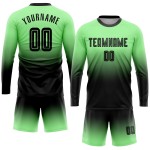Fade Pea Jersey Custom Fashion Sleeve Uniform Fußball Sublimation Lange Schwarz Grün