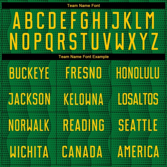 Fußballuniform Gold Grün Trikot Kelly Sublimation Custom