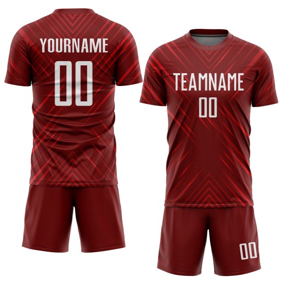 Uniform Weiß Trikot Benutzerdefinierte Rot Sublimation Fußball