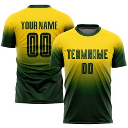 Uniform Sublimation Custom Green Fade Fashion Fußball Jersey Gold
