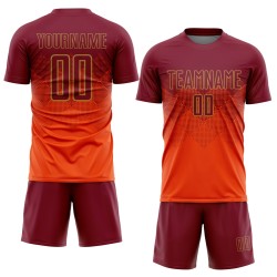 Uniform Gold Sublimation Jersey Fußball Orange Custom Crimson-Old