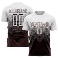 Benutzerdefinierte weiße Fußball-Trikot Uniform Sublimation braun