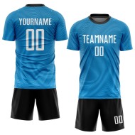 Fußball Sublimation Licht Custom Weiß-Schwarz Uniform Jersey Blau