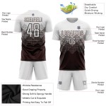 Benutzerdefinierte weiße Fußball-Trikot Uniform Sublimation braun Benutzerdefinierte weiße Fußball-Trikot Uniform Sublimation braun