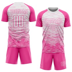 Uniform Sublimation Custom Jersey Fußball Weiß Rosa