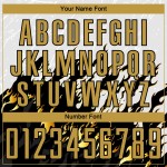 Uniform Fußball Sublimation Flamme Alt Gold-Schwarz Weiß Jersey Custom Uniform Fußball Sublimation Flamme Alt Gold-Schwarz Weiß Jersey Custom