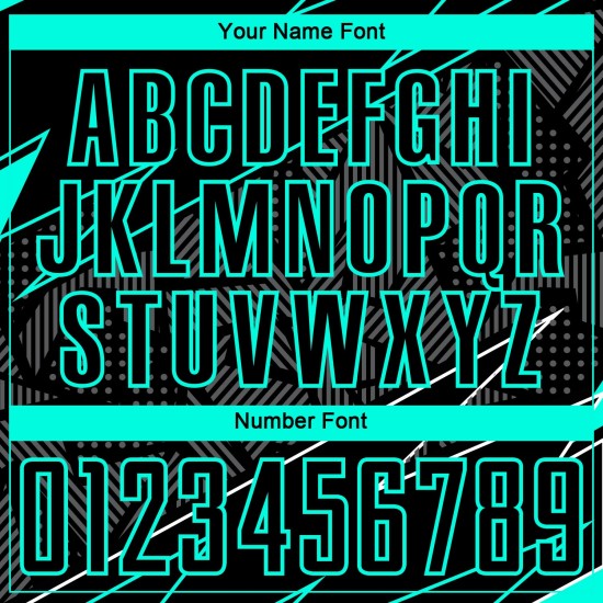 Jersey Uniform Sublimation Aqua Custom Schwarz Fußball Linien