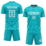 Jersey Fußball Weiß Benutzerdefinierte Uniform Sublimation Aqua