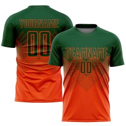 Benutzerdefinierte Fußball Sublimation Uniform Orange Jersey Grün