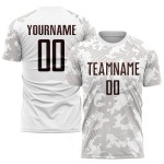 Jersey Sublimation Braun Fußball Uniform Weiß Custom