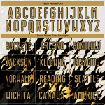 Uniform Fußball Sublimation Flamme Alt Gold-Schwarz Weiß Jersey Custom Uniform Fußball Sublimation Flamme Alt Gold-Schwarz Weiß Jersey Custom