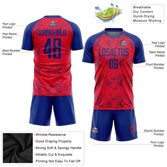 Fußballtrikot Uniform Custom Sublimation Royal Red Fußballtrikot Uniform Custom Sublimation Royal Red