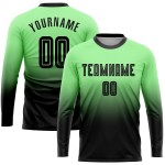 Fade Pea Jersey Custom Fashion Sleeve Uniform Fußball Sublimation Lange Schwarz Grün