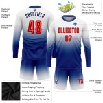 Jersey Langarm Fade Uniform Rot-Royal Custom Weiß Sublimation Fußball Mode