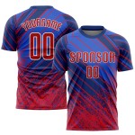 Benutzerdefinierte Fußball Rot-Weiß Sublimation Uniform Trikot Royal Benutzerdefinierte Fußball Rot-Weiß Sublimation Uniform Trikot Royal