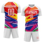 Abbildung Sublimation Weiß-Rot Uniform Jersey Fußball Custom Abbildung Sublimation Weiß-Rot Uniform Jersey Fußball Custom