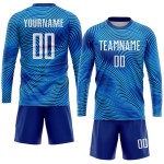 Benutzerdefinierte Sublimation Uniform Fußballtrikot Weiß-Königsblau