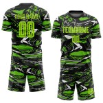 Grüne Fußballuniform Grün-Aurora Sublimation Custom Neon Jersey Figur Grüne Fußballuniform Grün-Aurora Sublimation Custom Neon Jersey Figur