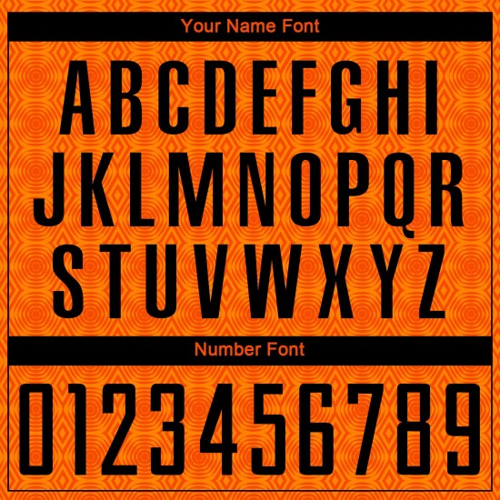 Jersey Orange Black-Bay Custom Shapes Fußball Geometrische Sublimation Uniform Orange