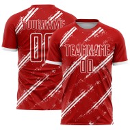 Benutzerdefinierte weiße Fußball-rote Trikotuniform Sublimation