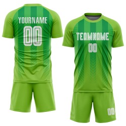 Jersey Neon Custom Uniform Grün Grün Fußball Weiß-Kelly Sublimation