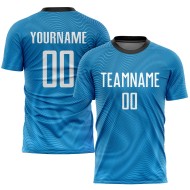 Fußball Sublimation Licht Custom Weiß-Schwarz Uniform Jersey Blau