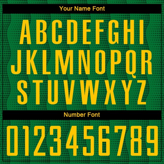 Fußballuniform Gold Grün Trikot Kelly Sublimation Custom